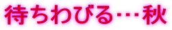 待ちわびる…秋