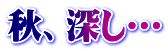 秋、深し…